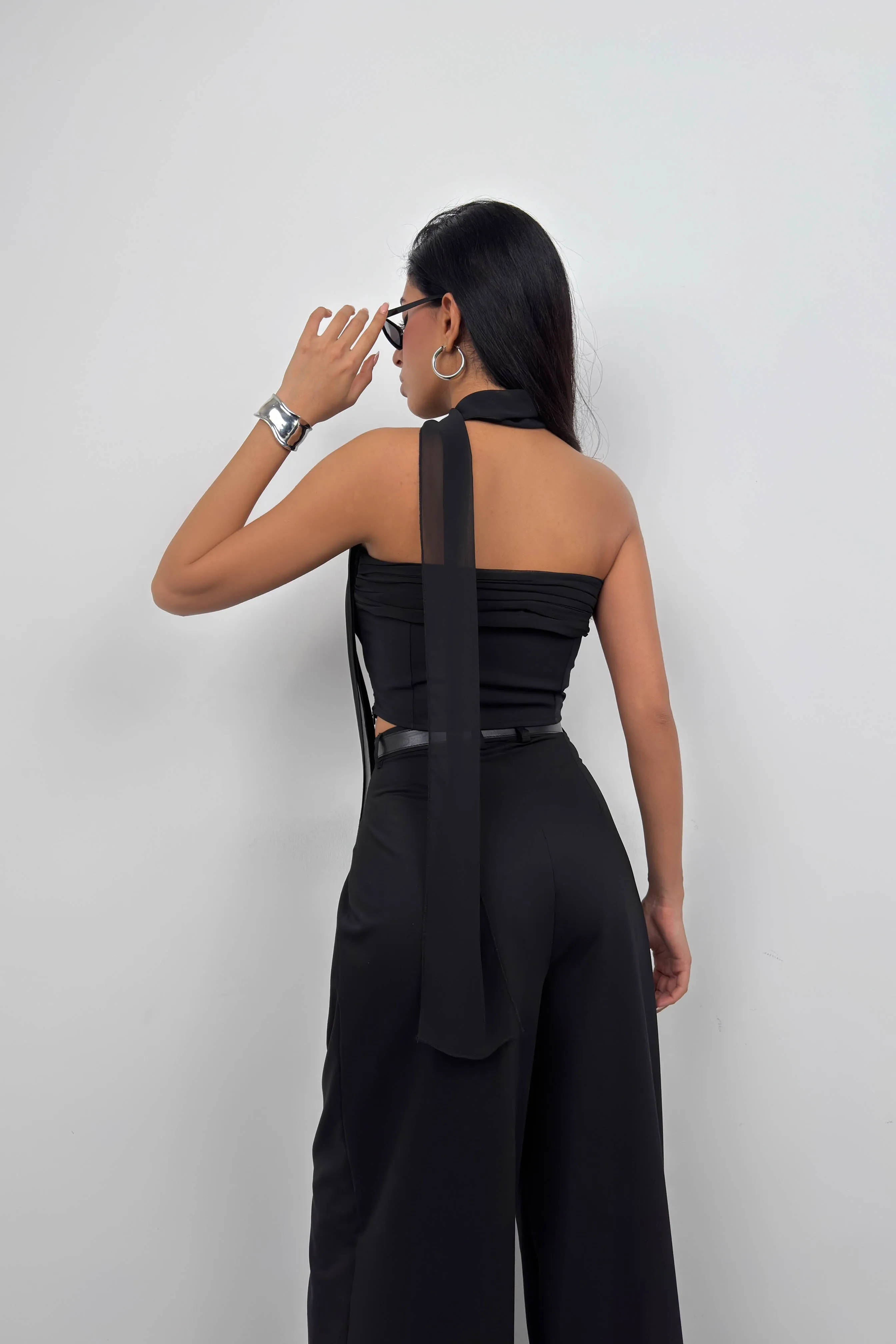Strapless Crop Top With Shawl