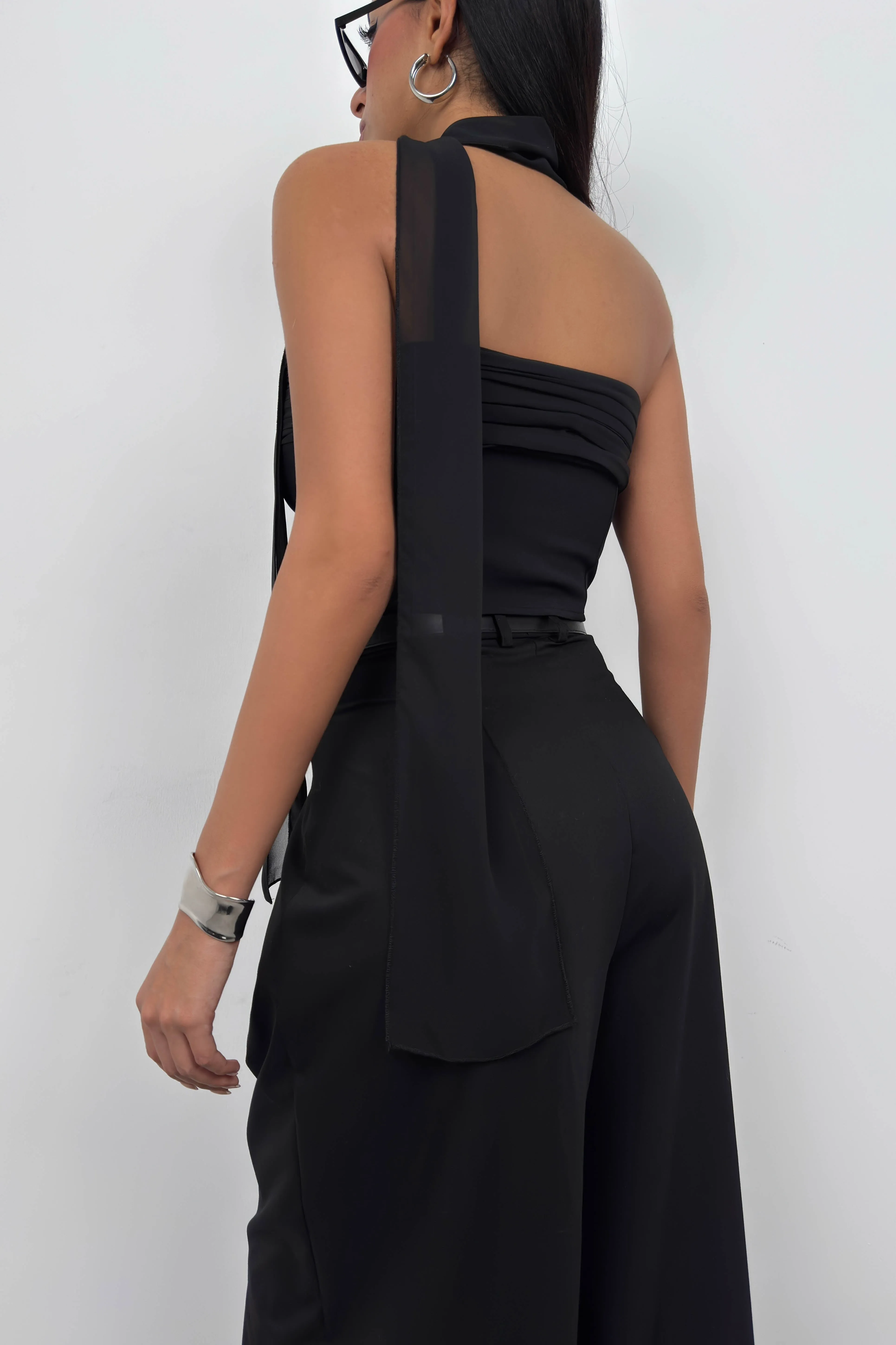 Strapless Crop Top With Shawl