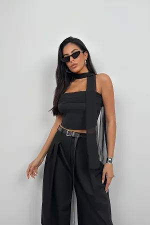 Strapless Crop Top With Shawl