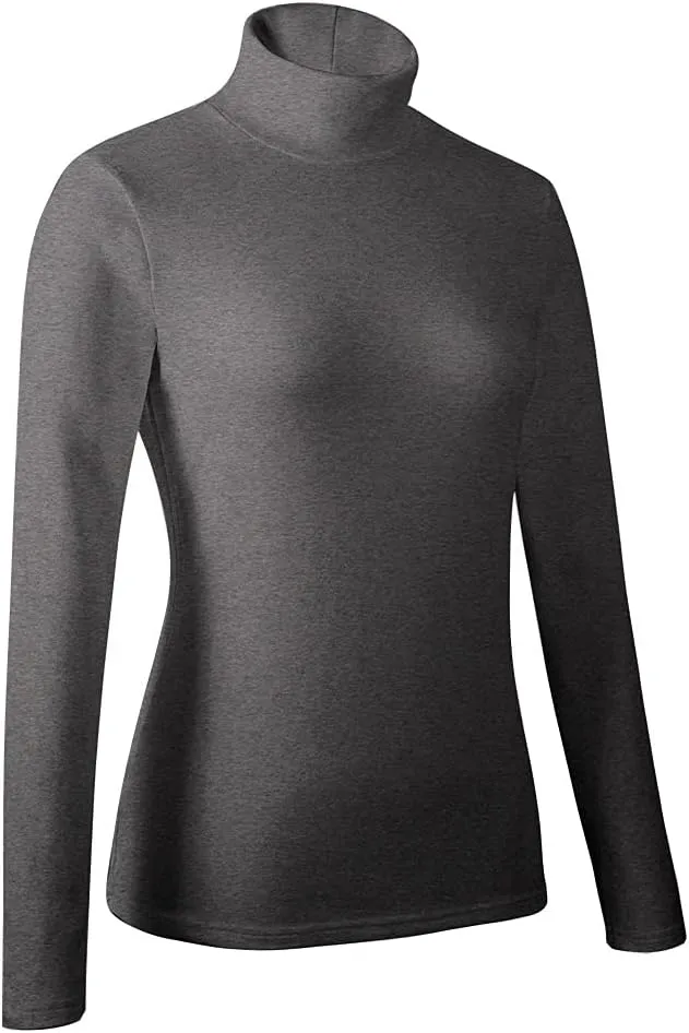 Women's Basic Turtleneck Long Sleeve T-Shirt Plain Fitted Slim Cotton Tops