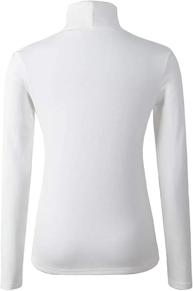 Women's Basic Turtleneck Long Sleeve T-Shirt Plain Fitted Slim Cotton Tops